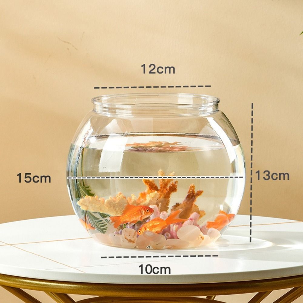 Aquarium Fish In Bowl - Home Decor Clear Transparent Round Fish