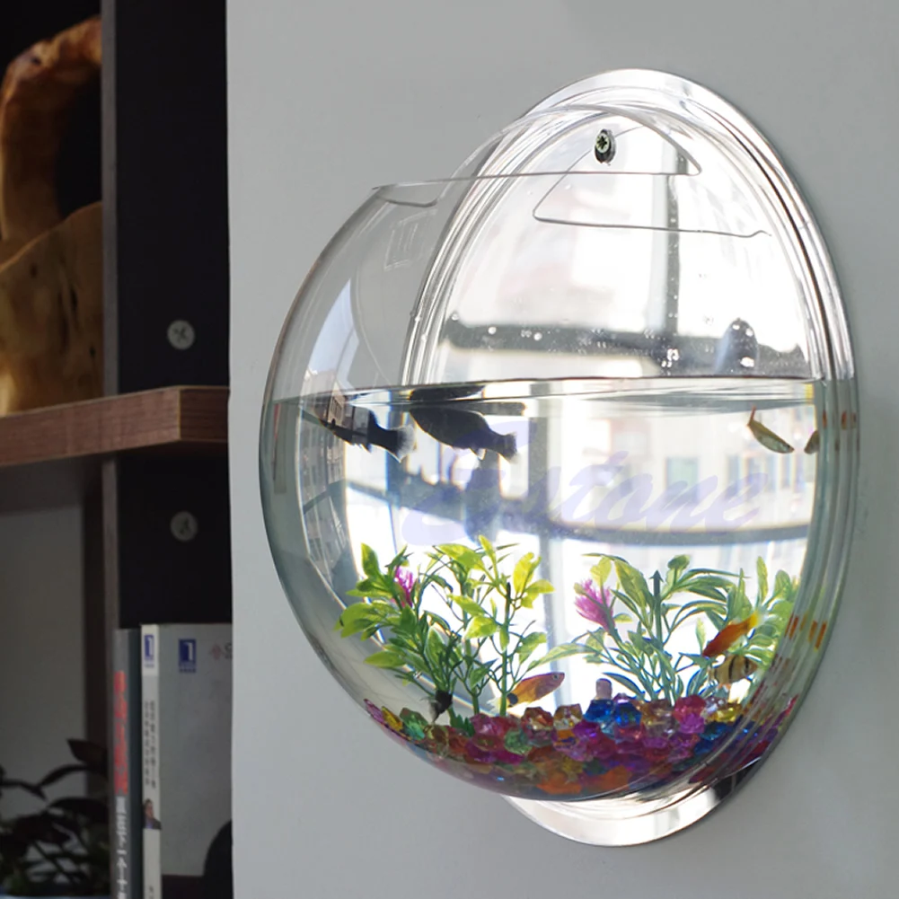 Aquarium Fish In Bowl - Pot Wall Hanging Mount Bubble Aquarium