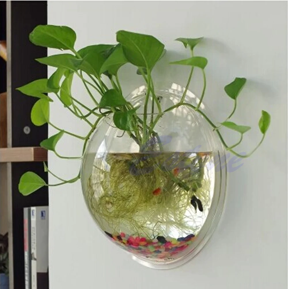 Pot Wall Hanging Mount Bubble  - огляд і ціна Aquarium Fish In Bowl